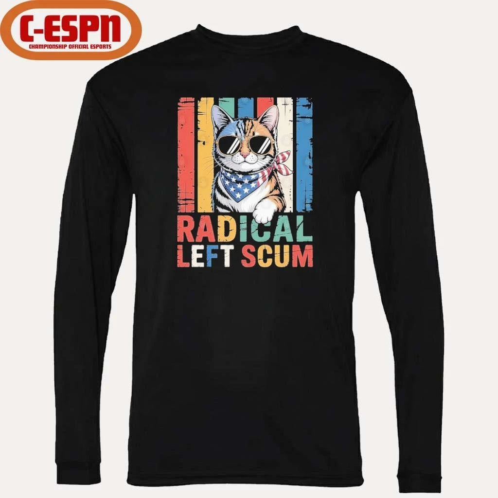 Cat Radical Left Scum Vintage T-Shirt