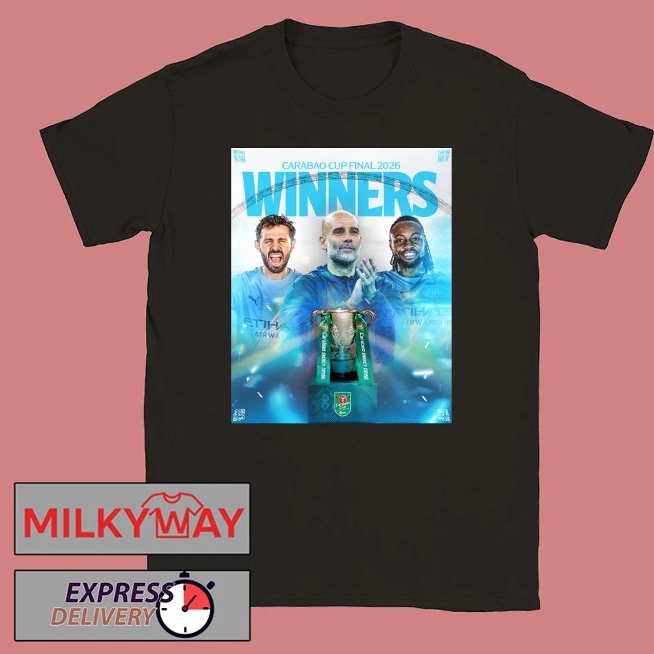 Celebrates Man City FC Winners Carabao Cup Final 2026 shirt