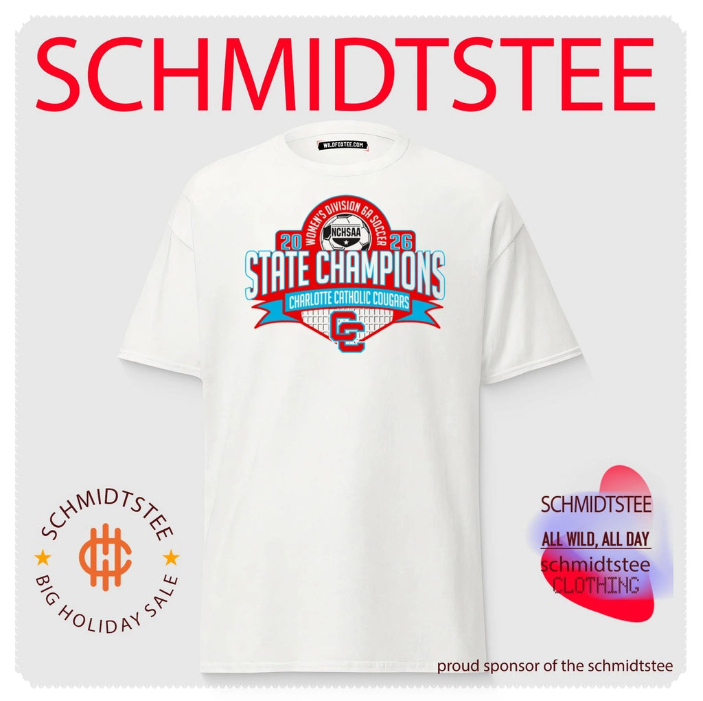 Charlotte Catholic Cougars 2026 NCHSAA Women’s Division 6A Soccer Champions shirt