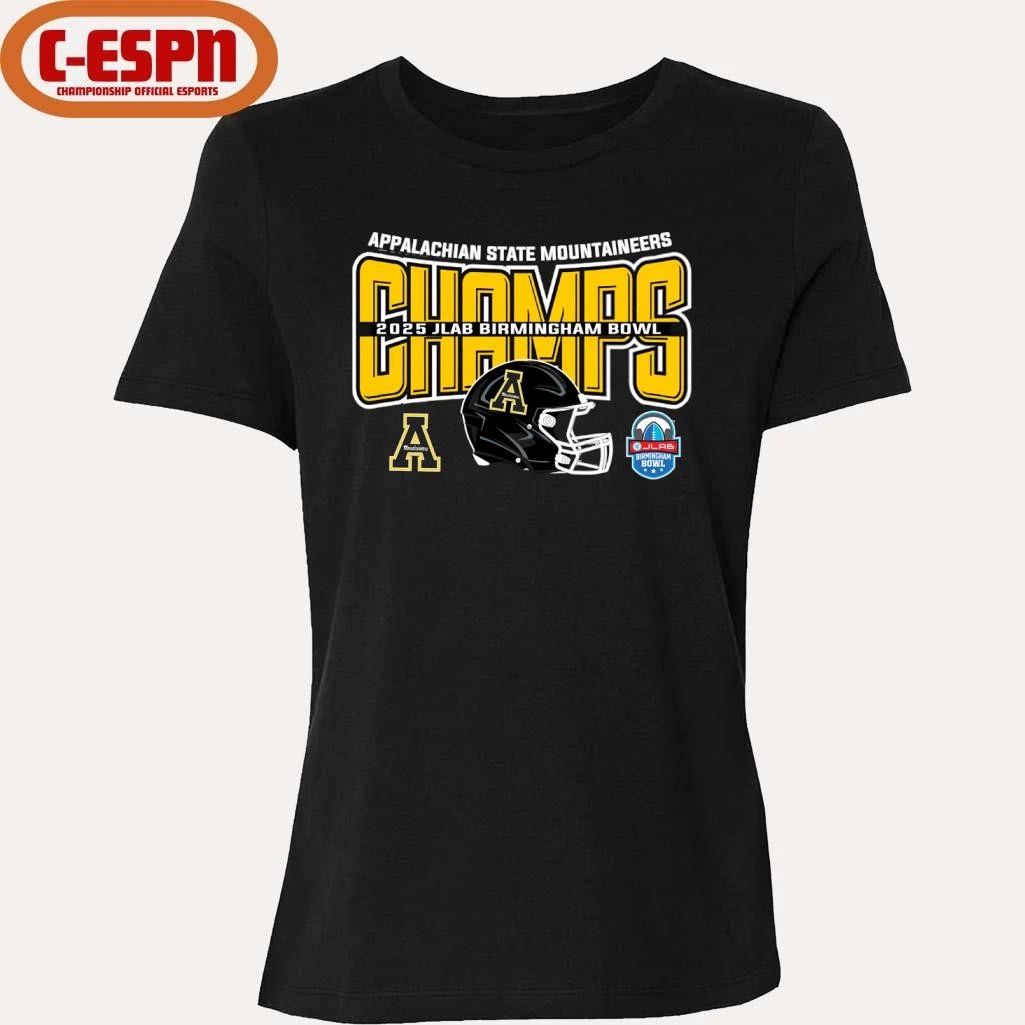 Appalachian State Football 2025 JLAB Birmingham Bowl Champions Helmet Shirt