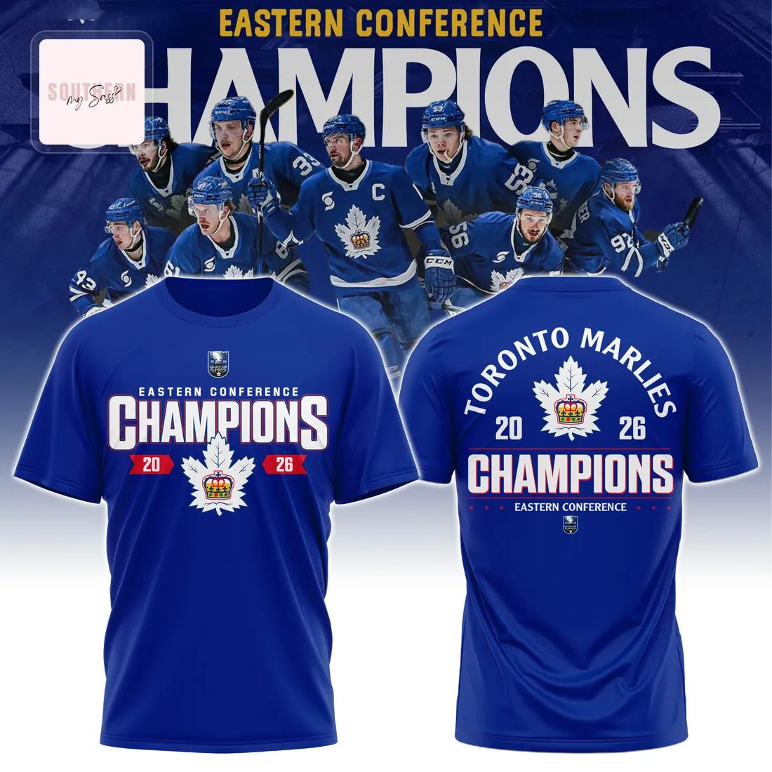 Toronto Marlies 2026 Eastern Conference Champions Commemorative Graphic 3D T-Shirt