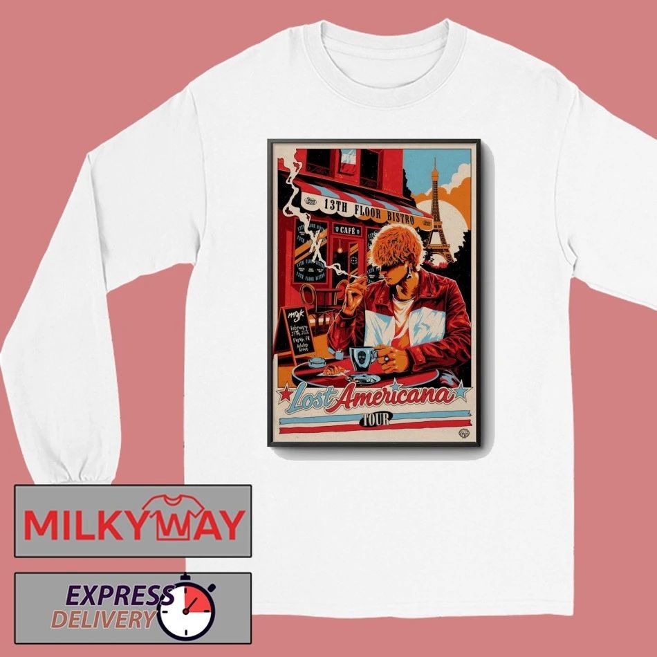 Machine Gun Kelly Paris Feb 27 2026 Lost Americana Tour Poster shirt