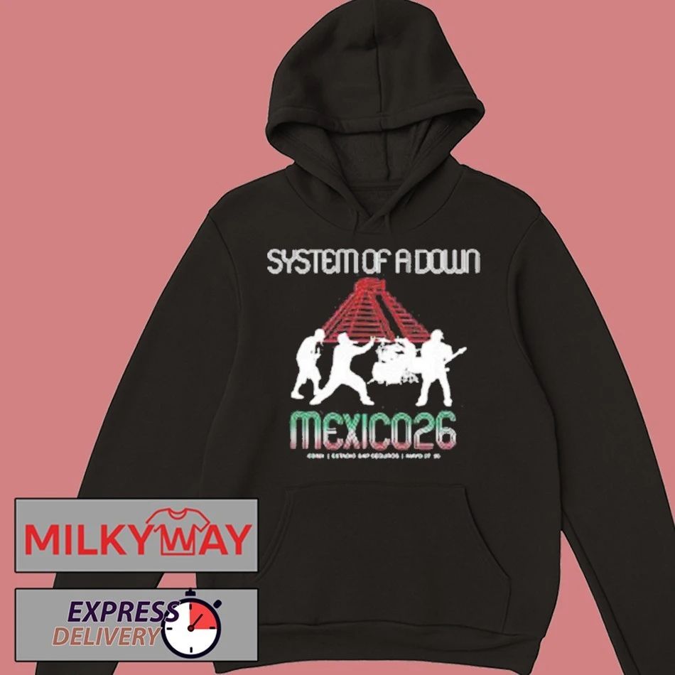 System Of A Down CDMX Mexico 2026 Pop Up Shop Merch Tee At Estadio GNP Seguros On 27 And 28 May 2026 Mesoamerican Pyramid s hỉt