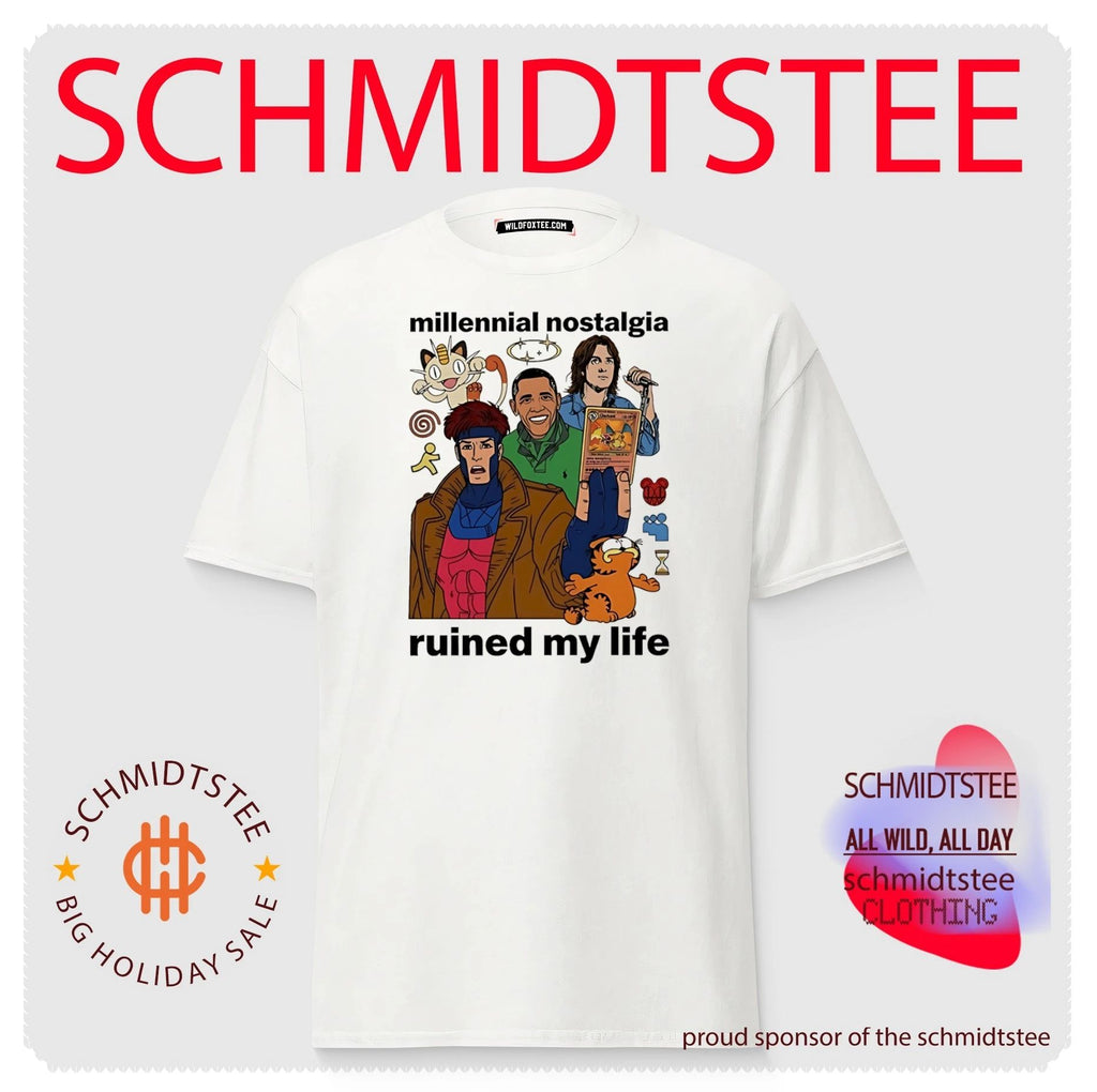 Millennial nostalgia ruined my life graphic shirt