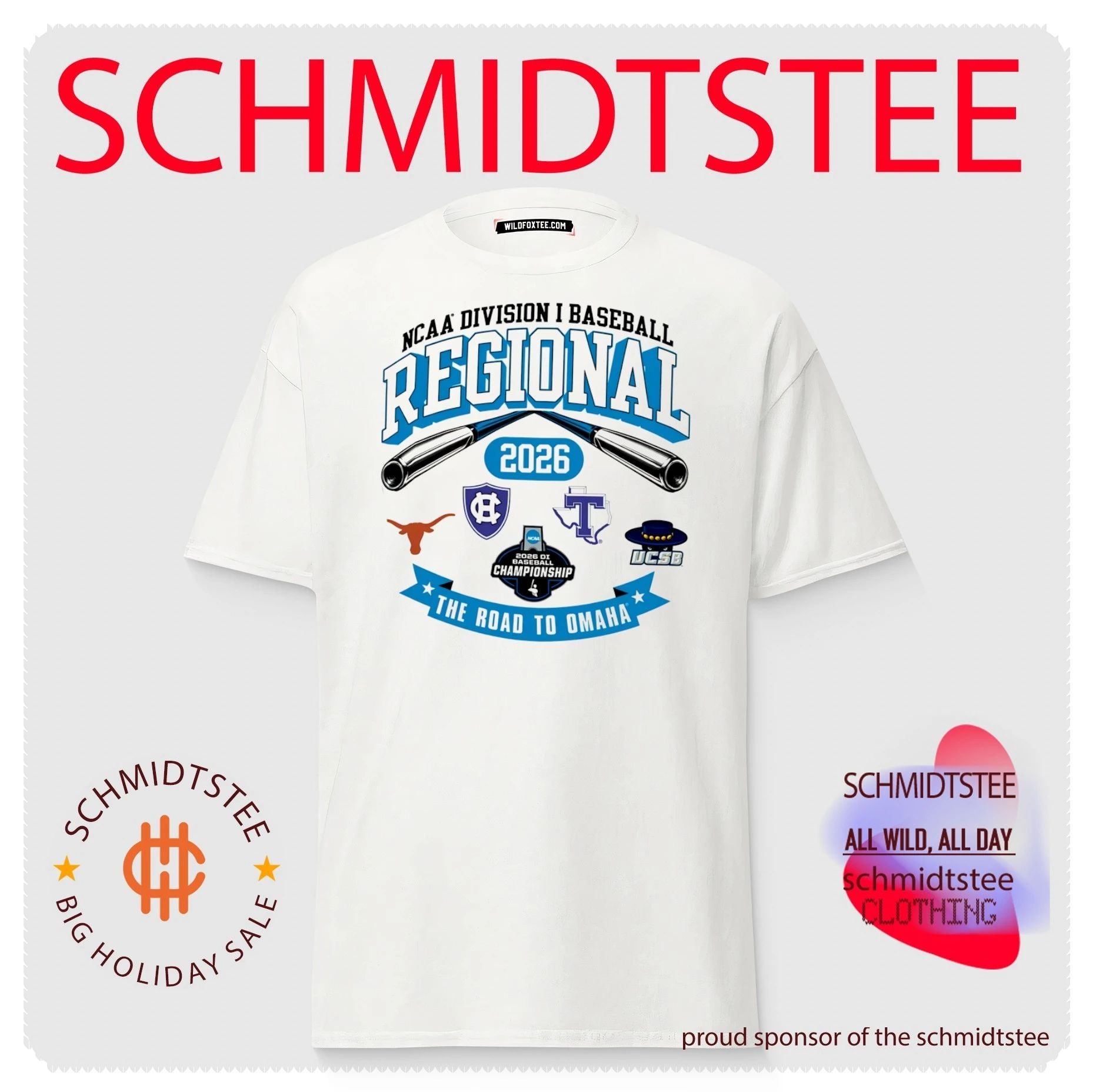 2026 NCAA Division I Baseball Regional Texas The Road To Omaha logos shirt