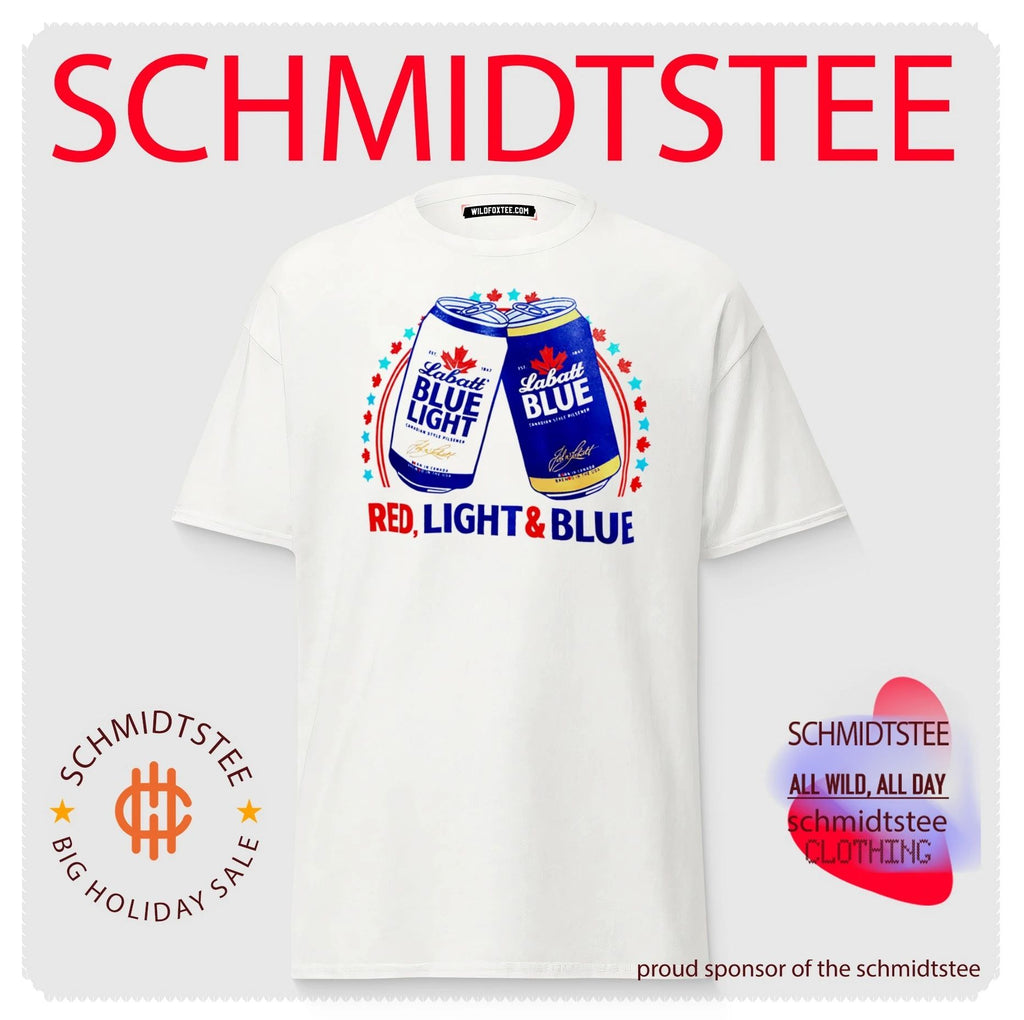 Labatt Blue Light Red Light and Blue shirt