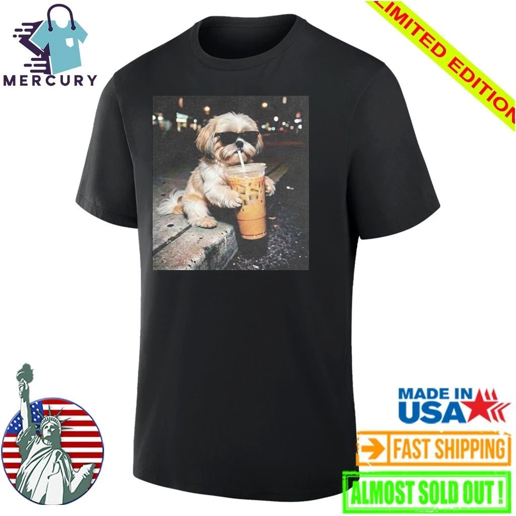 Shih Tzu Drinking Iced Coffee Shirt