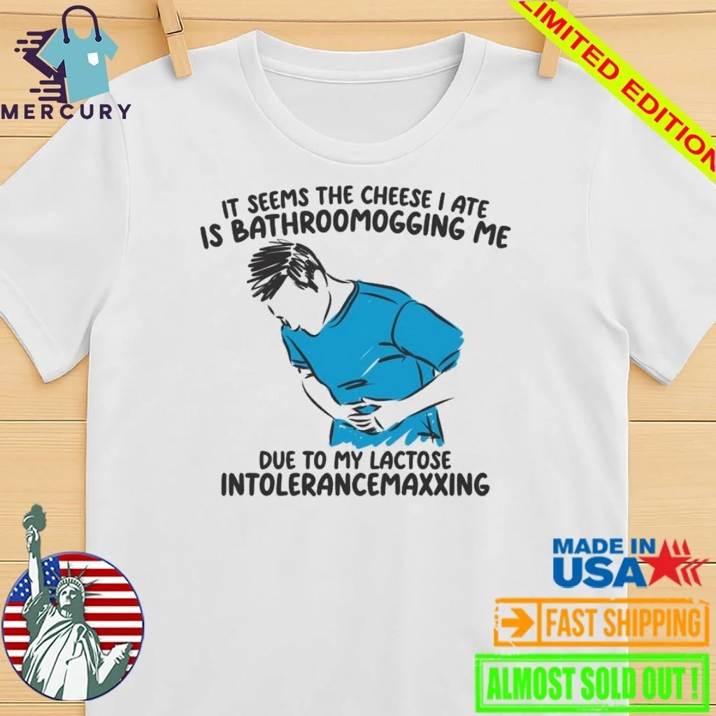 I Seems The Cheese I Ate Is Bathroomogging Me Due To My Lactose Intolerance Maxxing Shirt