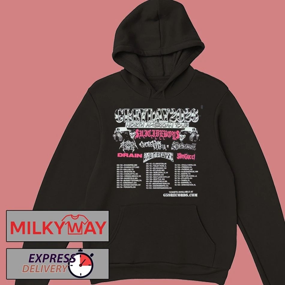 Suicide Boys Grey Day 2026 North America Tour Lineup With Schedule Dates Two Sided T-Shirt