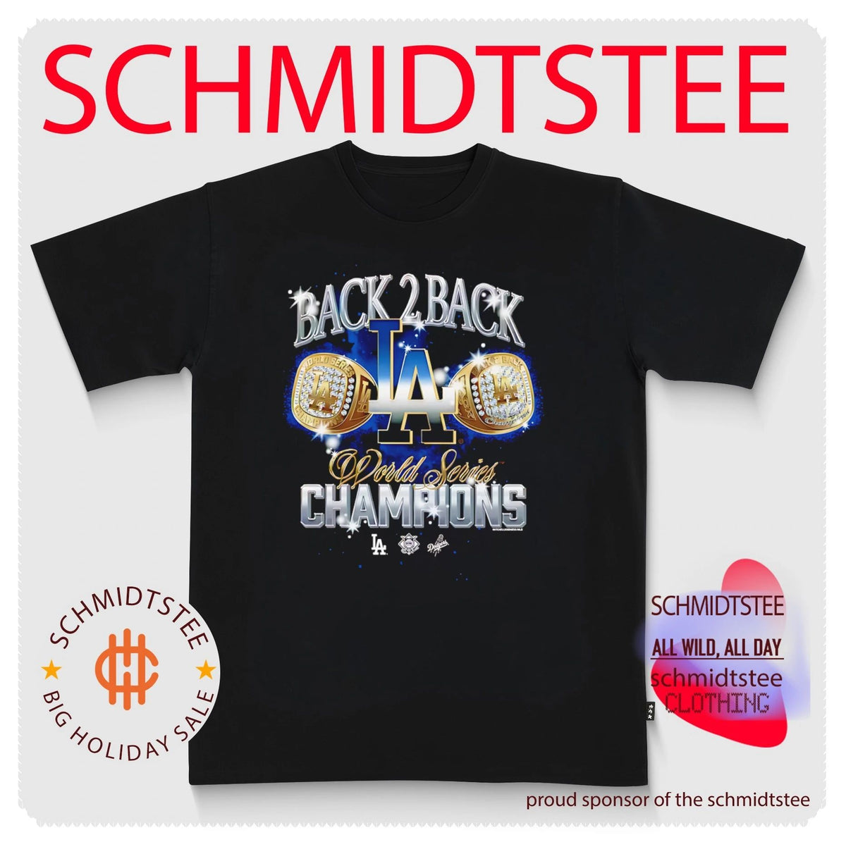 Los Angeles Dodgers Black Back 2 Back World Series Champions Rings shirt