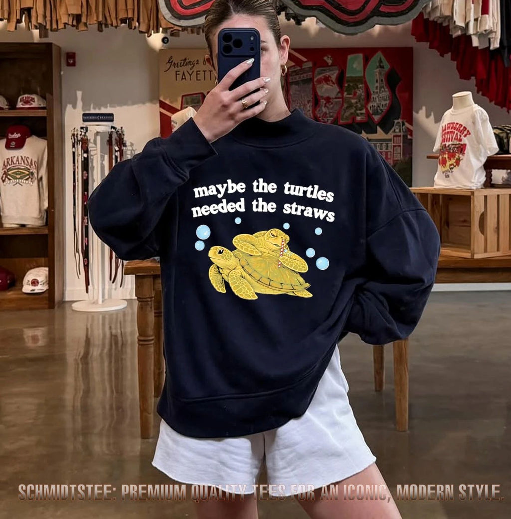 Maybe the turtles needed the straws illustration shirt