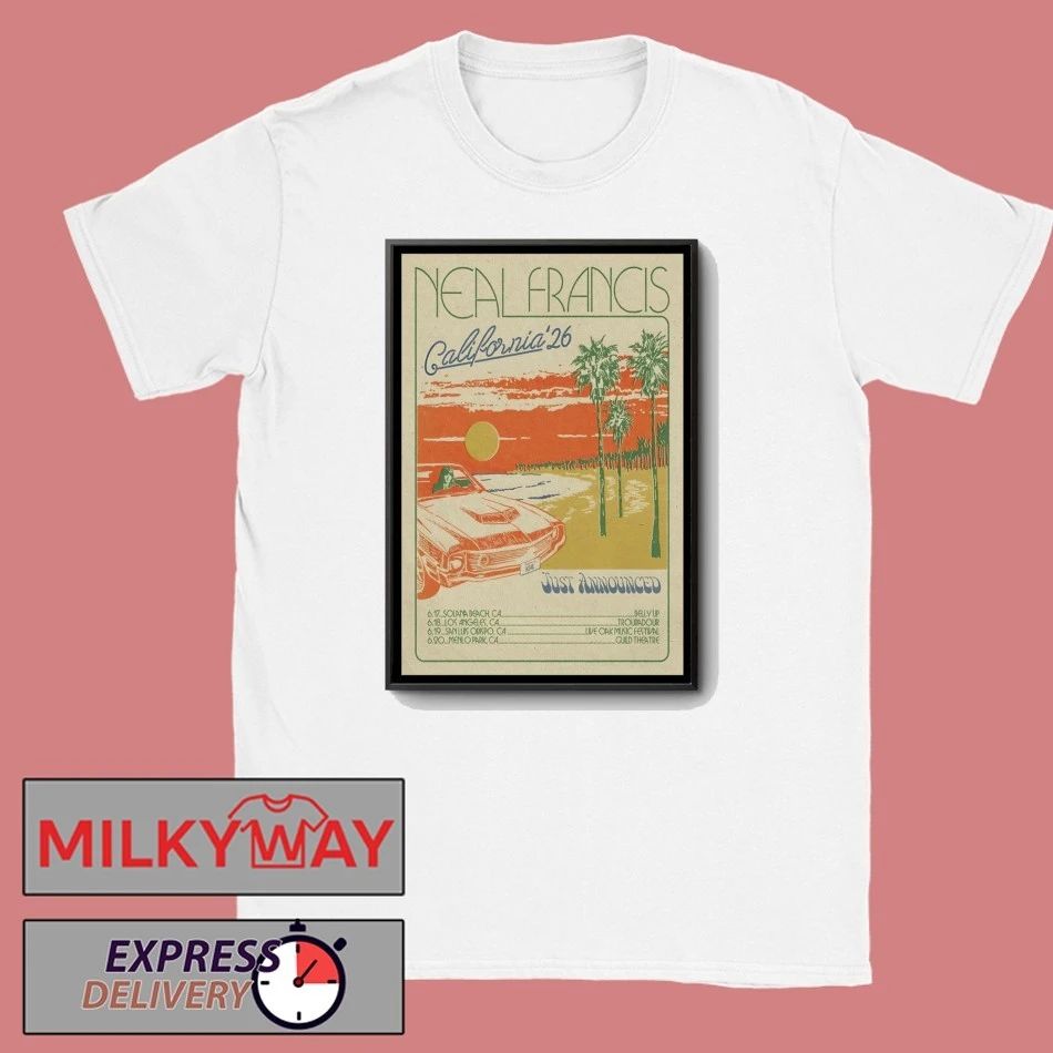 Poster Neal Francis Tour California 2026 shirt