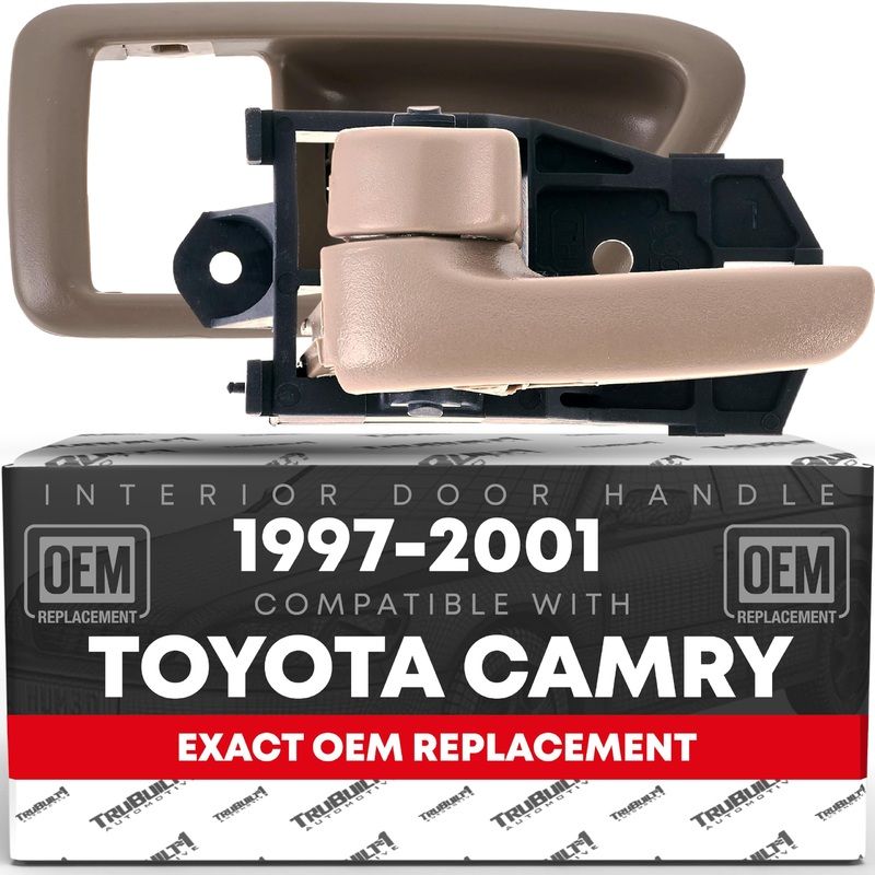 Interior Front or Rear Driver Door Handle – Compatible with 1997-2001 Toyota Camry – Beige (Ivory), Plastic – OEM 692063012005, 6920630120A0, 69206AA010E0, 68278AA010A0, 6927832020, 91004 – Front or Rear Driver Side Handle