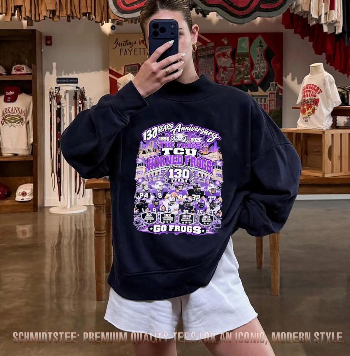 Texas Christian University Horned Frogs Football 130 years Anniversary 1896-2026 go Frogs shirt