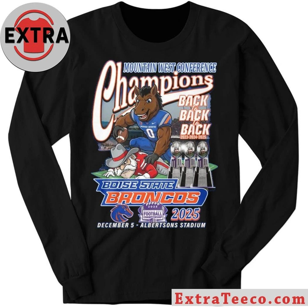 Boise State Broncos win the Mountain West Conference football Championship Back2Back 2025 December 5 Albertsons Stadium Shirt