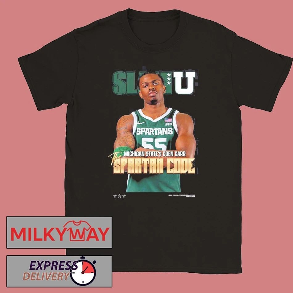 SLAMU Michigan State Spartans Coen Carr The Spartan Code Magazine Cover T-Shirt