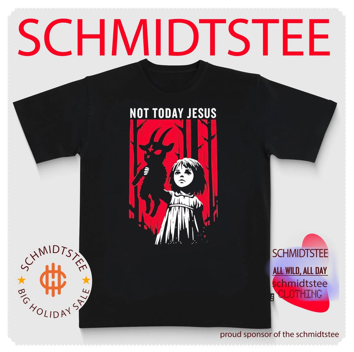 Not today Jesus Baphomet Goat 2026 Halloween graphic shirt