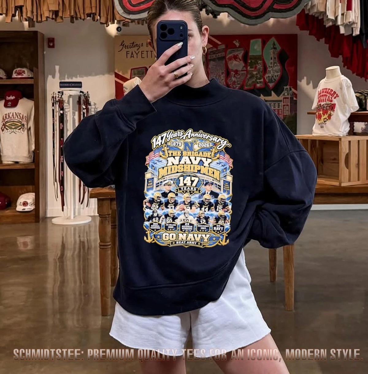 Navy Midshipmen Football 147 years Anniversary 1879-2926 go Navy shirt