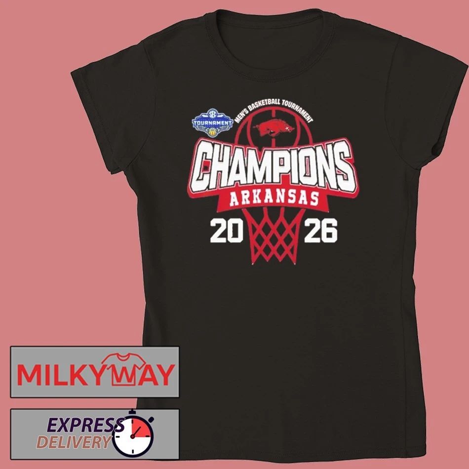 Arkansas Razorbacks 2026 SEC Men’s Basketball Tournament Champions Logo Mascot shirt