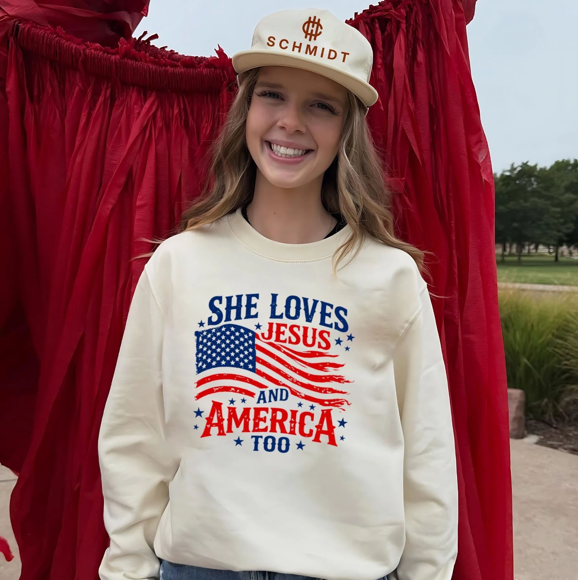 She Loves Jesus and America Too 4th of July shirt
