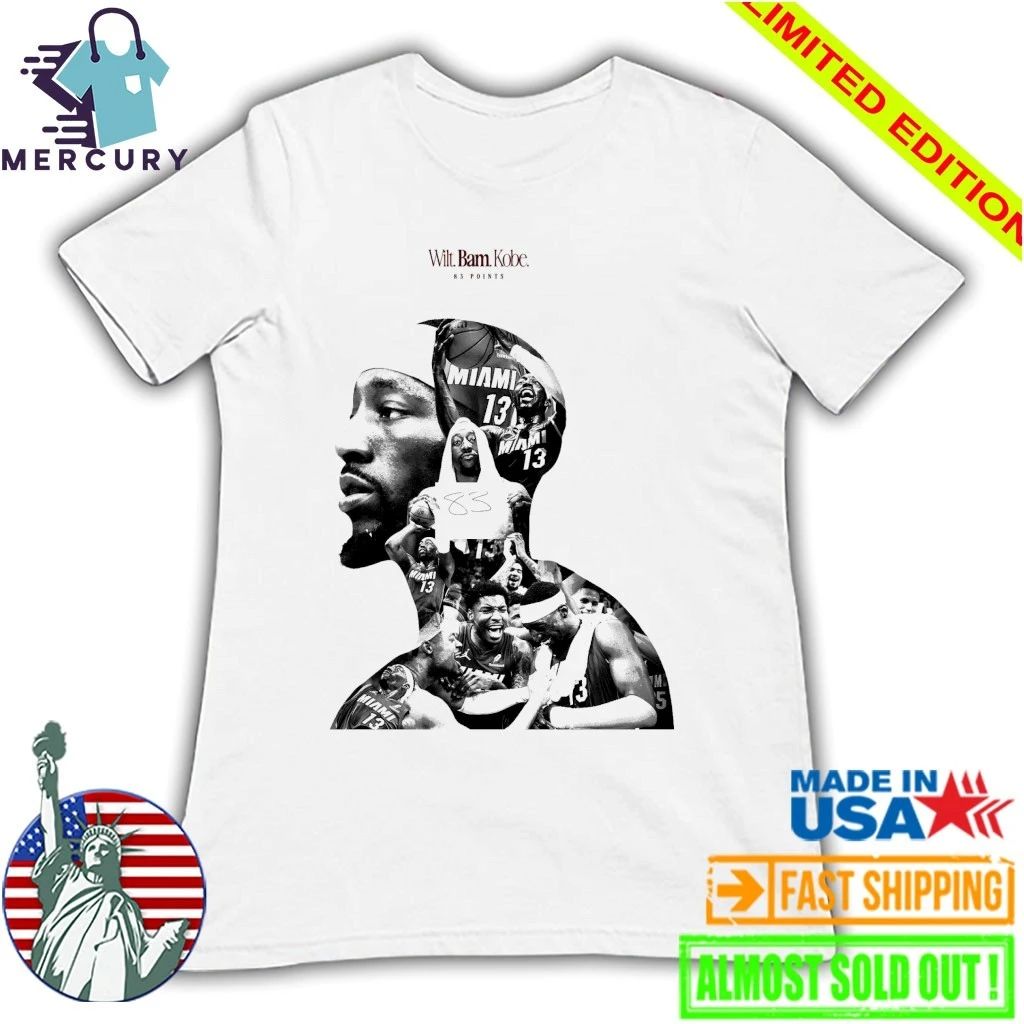 Bam Adebayo 83 Points Second Most Points Game In History NBA Wilt Bam Kobe Shirt