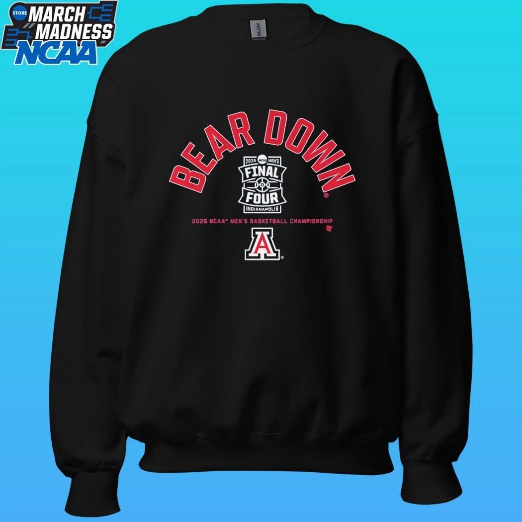 Arizona Wildcats Mbb Bear Down 2026 Final Four Shirt