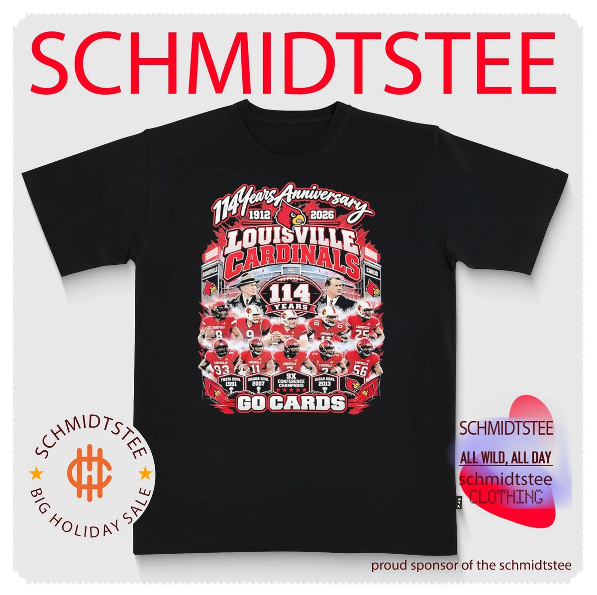 Louisville Cardinals 114 years Anniversary 1912-2026 go Cards shirt