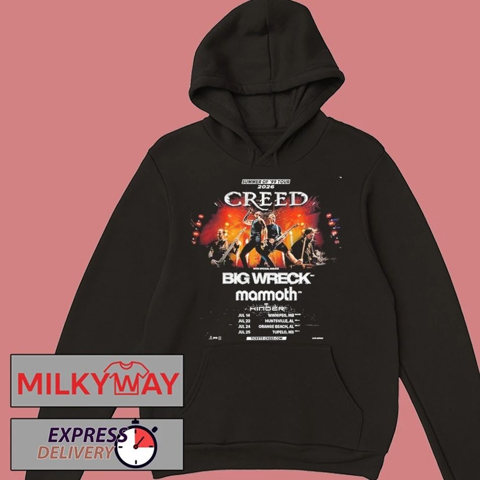 Creed Summer Of 99 Tour 2026 July Run Shows Schedule Dates Two Sided T-Shirt
