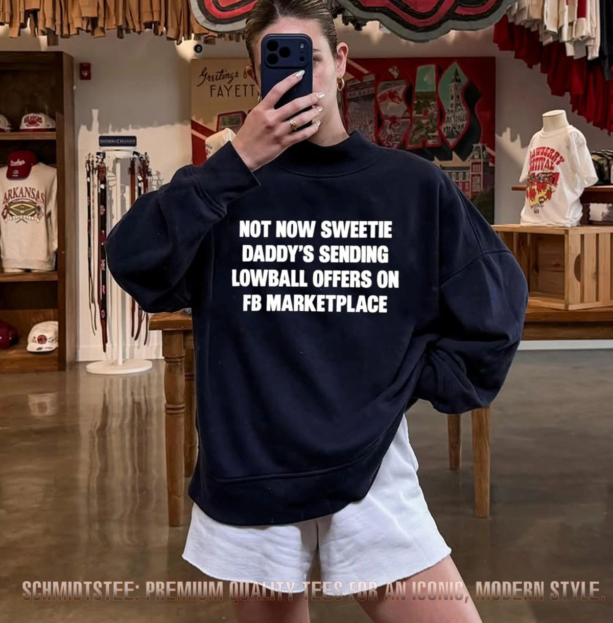 Not now sweetie daddy’s sending lowball offers on fb marketplace shirt