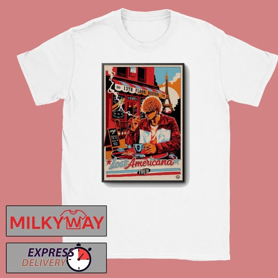 Machine Gun Kelly Paris Feb 27 2026 Lost Americana Tour Poster shirt