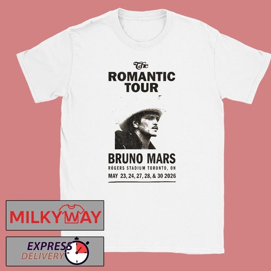 Bruno Mars The Romantic Tour 2026 Toronto Canada Merch At Rogers Stadium From May 23 To 30 2026 T-Shirt