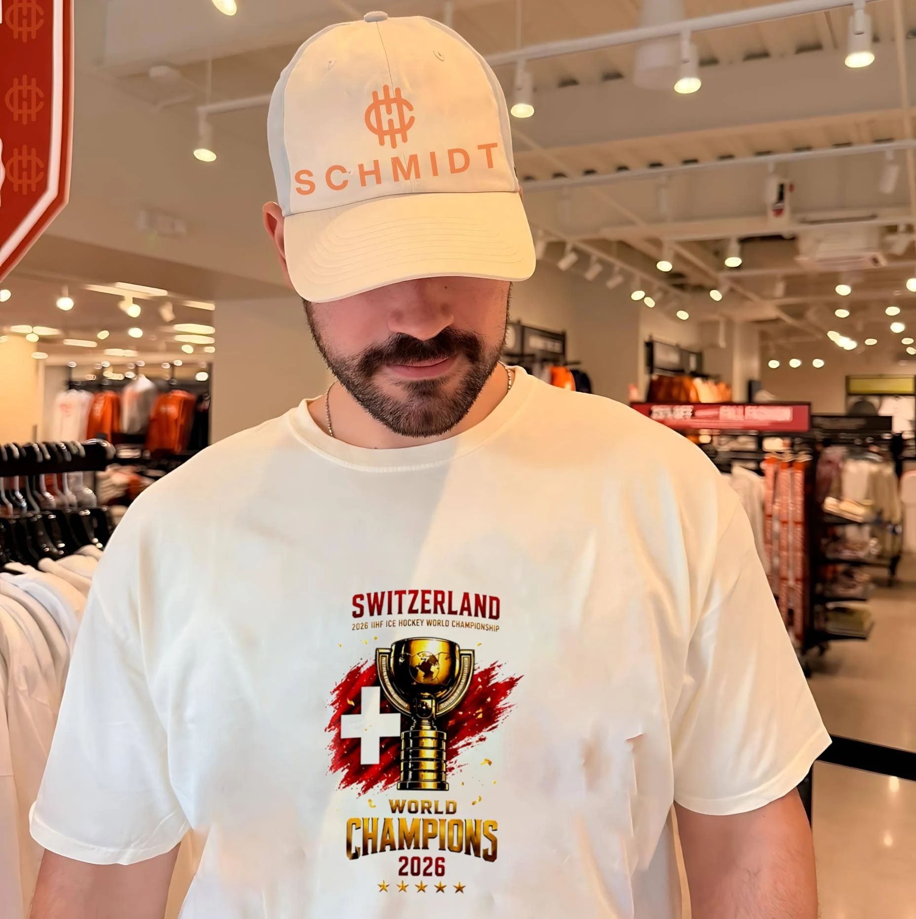 Switzerland 2026 IIHF Ice Hockey World Champions trophy shirt