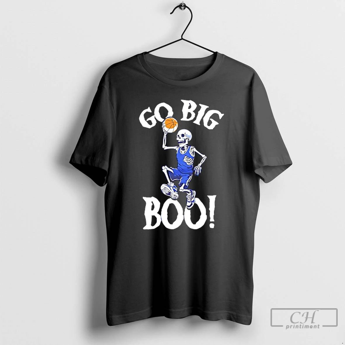 Classic The Go Big Boo Skeleton Basketball T Shirts