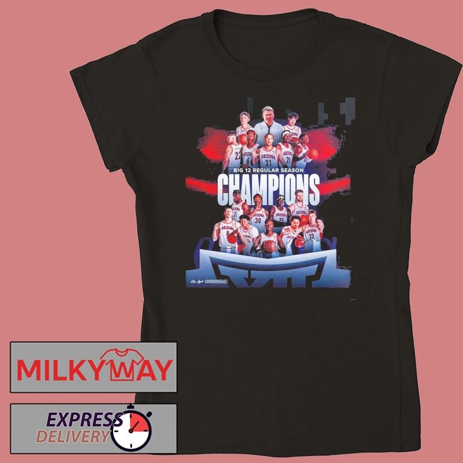 Arizona Wildcats Men’s Basketball 2026 Big 12 Conference Regular Season Champions T-Shirt