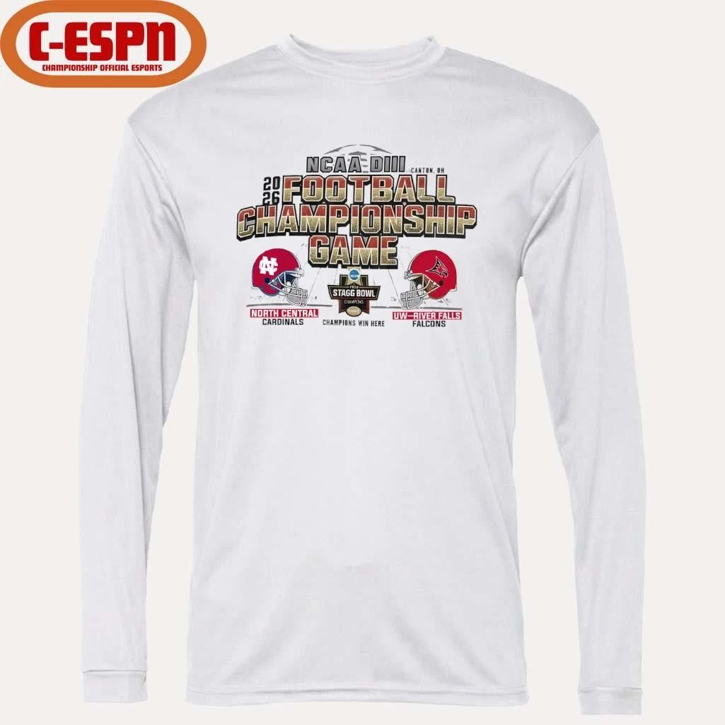 UW–River Falls Vs North Central 2025-26 NCAA DIII Football Championship Game Head To Head T-Shirt