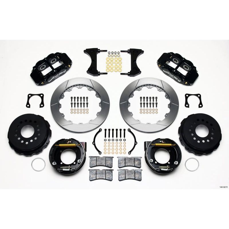 Wilwood Narrow Superlite 4R Rear P-Brk Kit 12.88in Chevy 12 Bolt-Spec 3.15in Brng