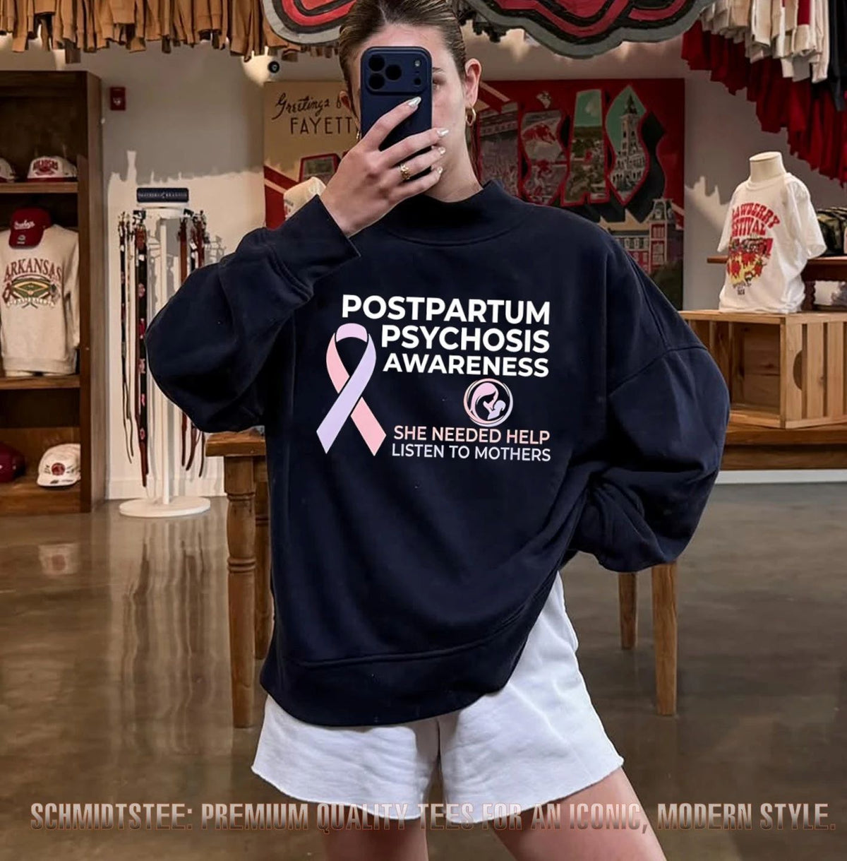 Ribbon postpartum psychosis awareness she needed help listen to mothers shirt