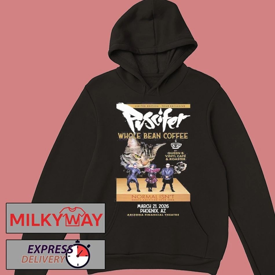 Puscifer Arizona Finance Theatre 2026 Phoenix AZ March 21st Cat Whole Bean Coffee shirt
