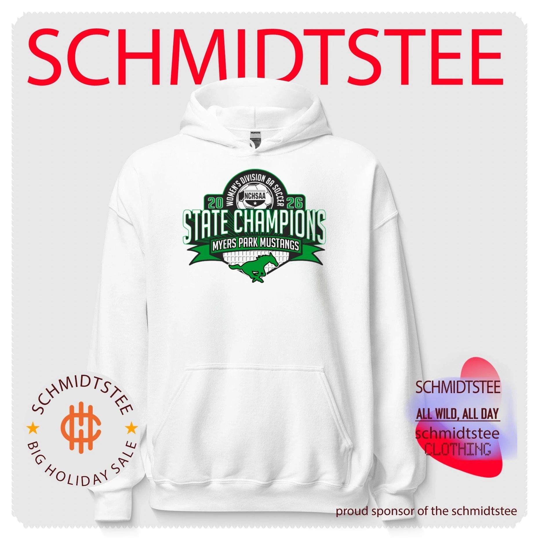 Myers Park Mustangs 2026 NCHSAA Women’s Division 8A Soccer Champions shirt