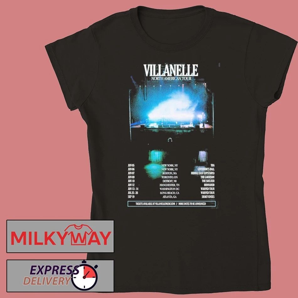 Villanelle North American Tour 2026 City Dates Two Sided T-Shirt