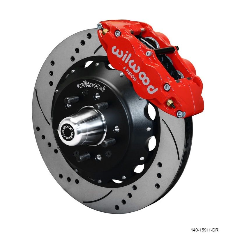 Wilwood Narrow Superlite 6R Front Big Brake Kit 14.00in SRP Drilled and Slotted Rotor – Red