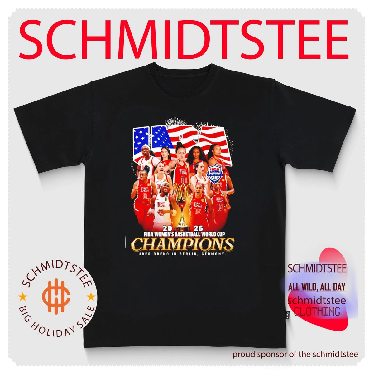 USA FIBA Women’s Basketball World Cup Champions 2026 Uber Arena In Berlin shirt