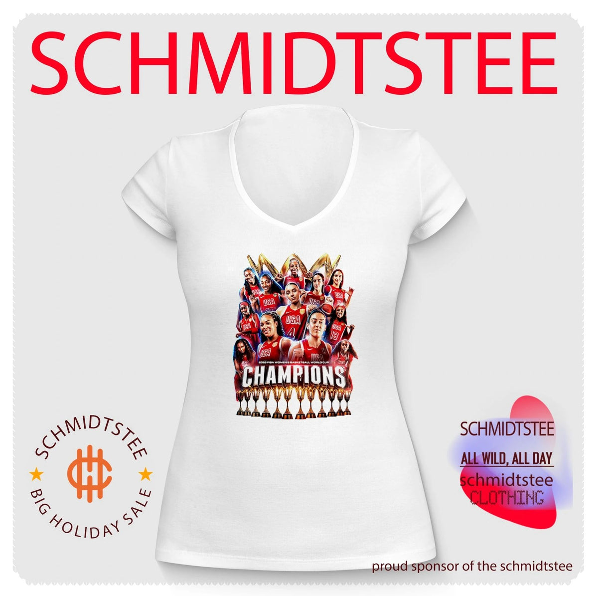 USA Basketball Fiba Women’s World Cup Champions ’26 12 Time Trophy shirt