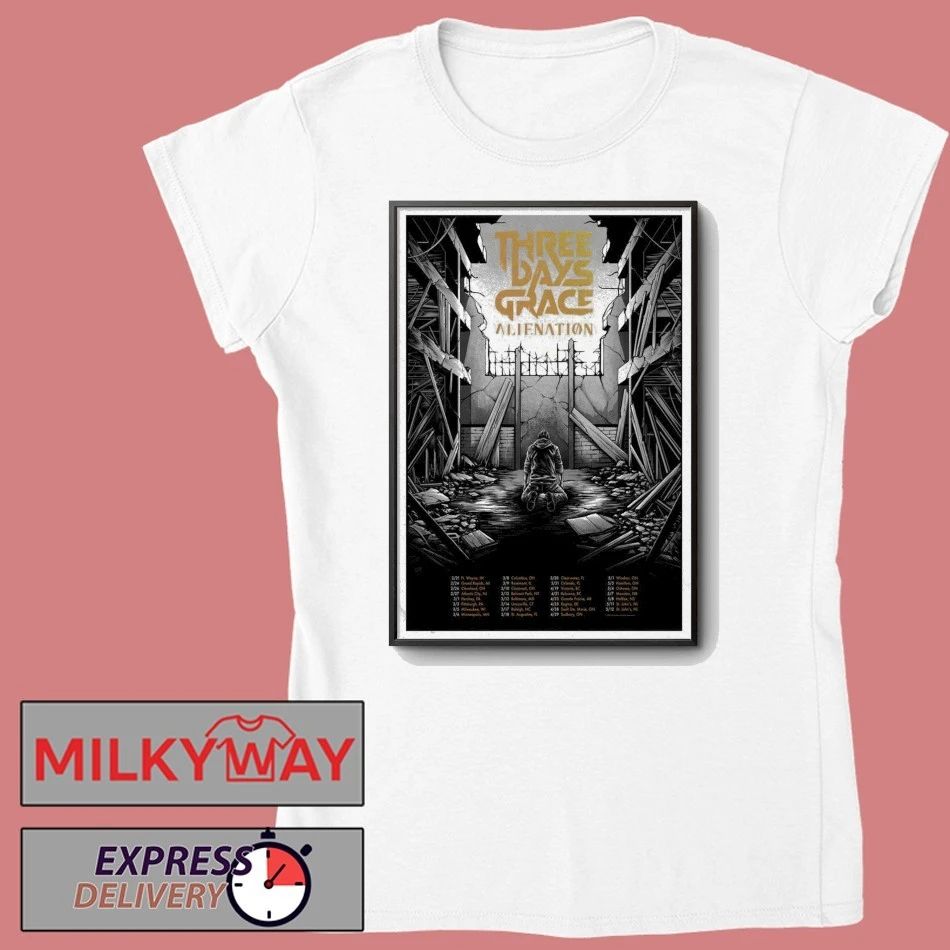 Three Days Grace 2026 Poster Alienation Tour Monochrome shirt