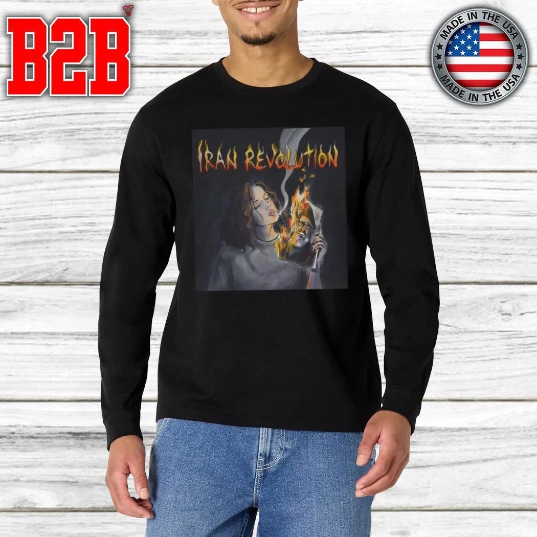Iranian Lady Burning Khamenei Photo Shirt