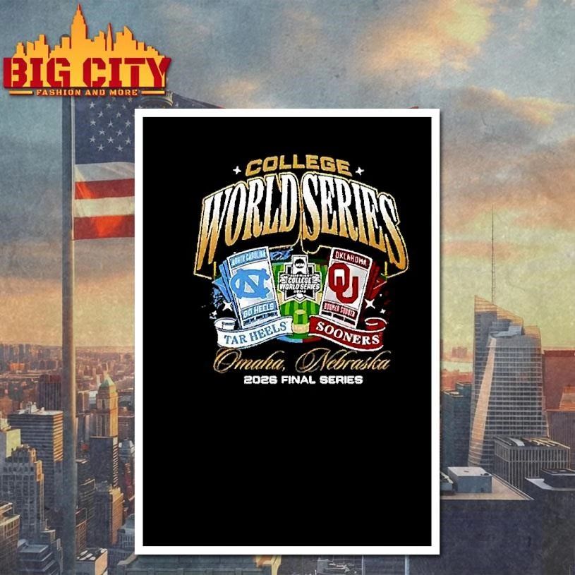 North Carolina Tar Heels vs Oklahoma Sooners 2026 College World Series Championship T Shirt