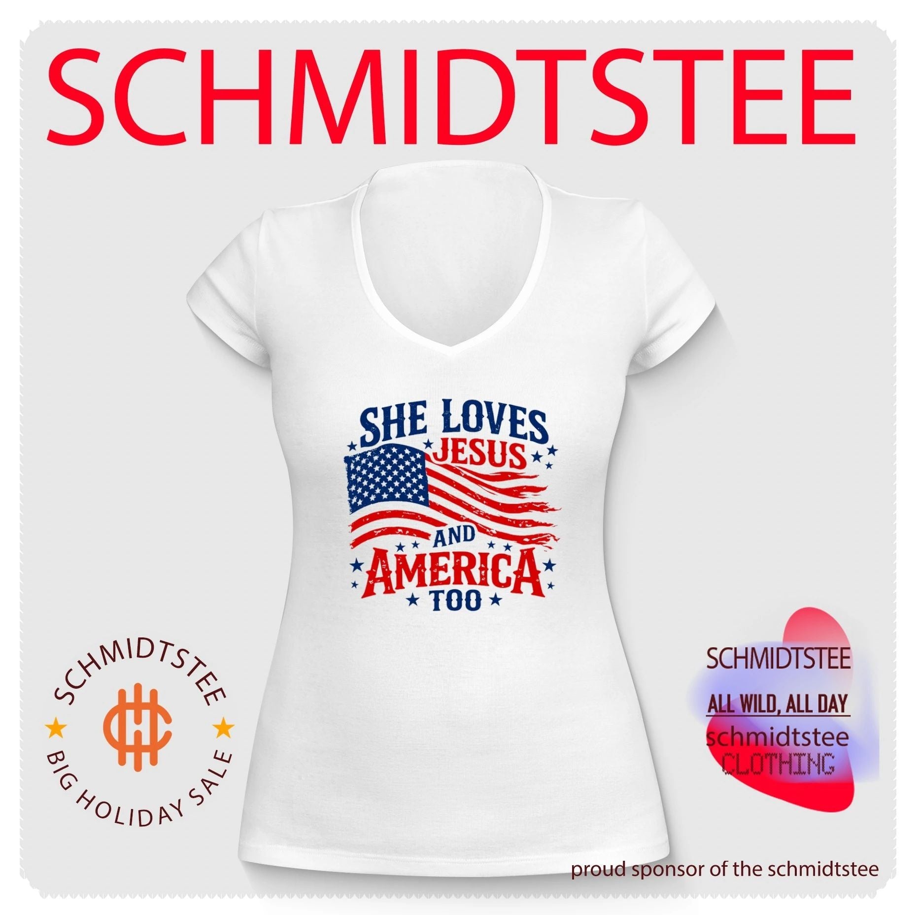 She Loves Jesus and America Too 4th of July shirt