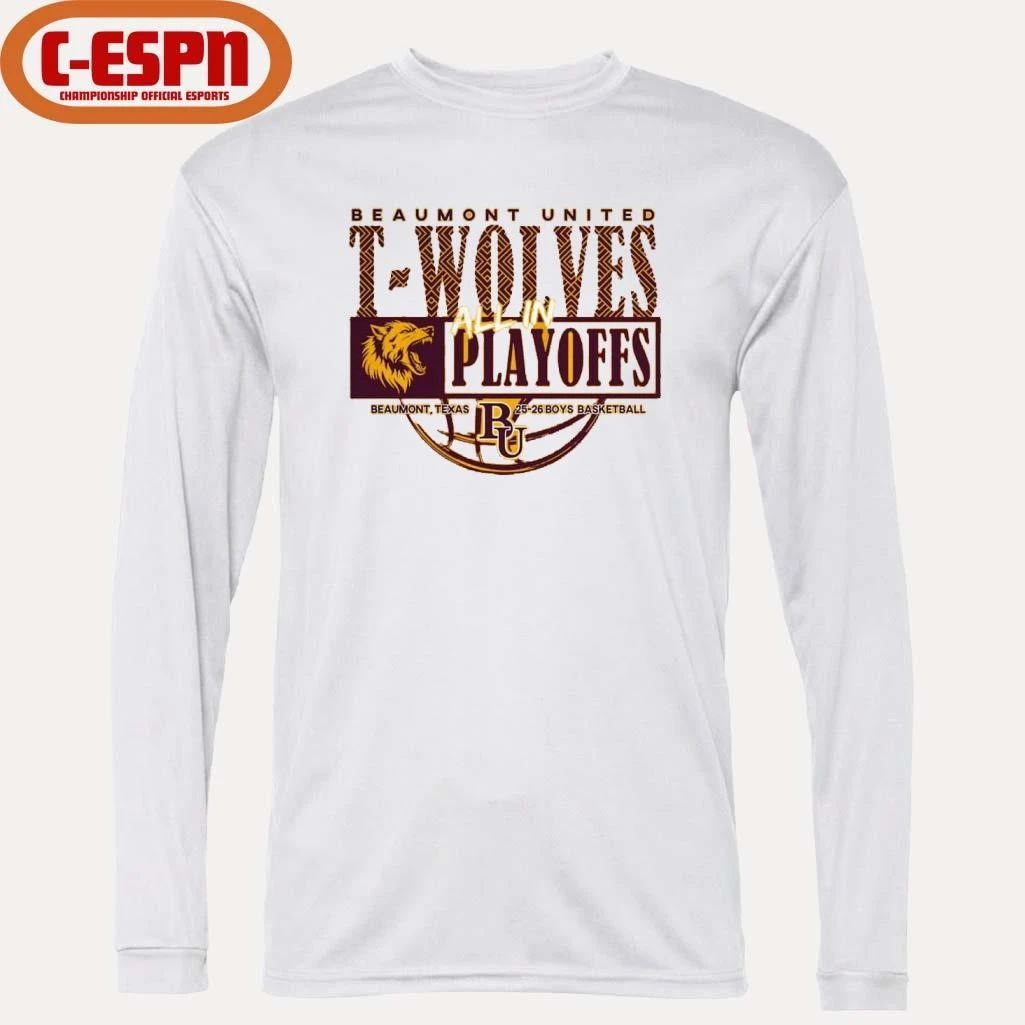 Beaumont United T-Wolves All In Playoffs 2026 Boys Basketball Shirt
