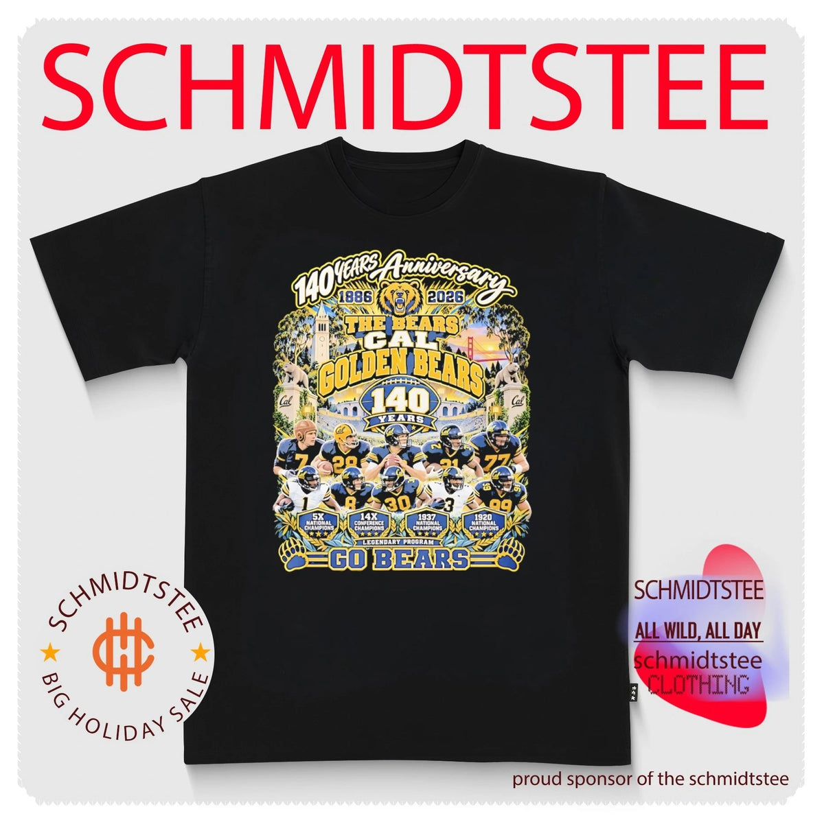 California Golden Bears 140th years Anniversary 1886-2026 go Bears shirt