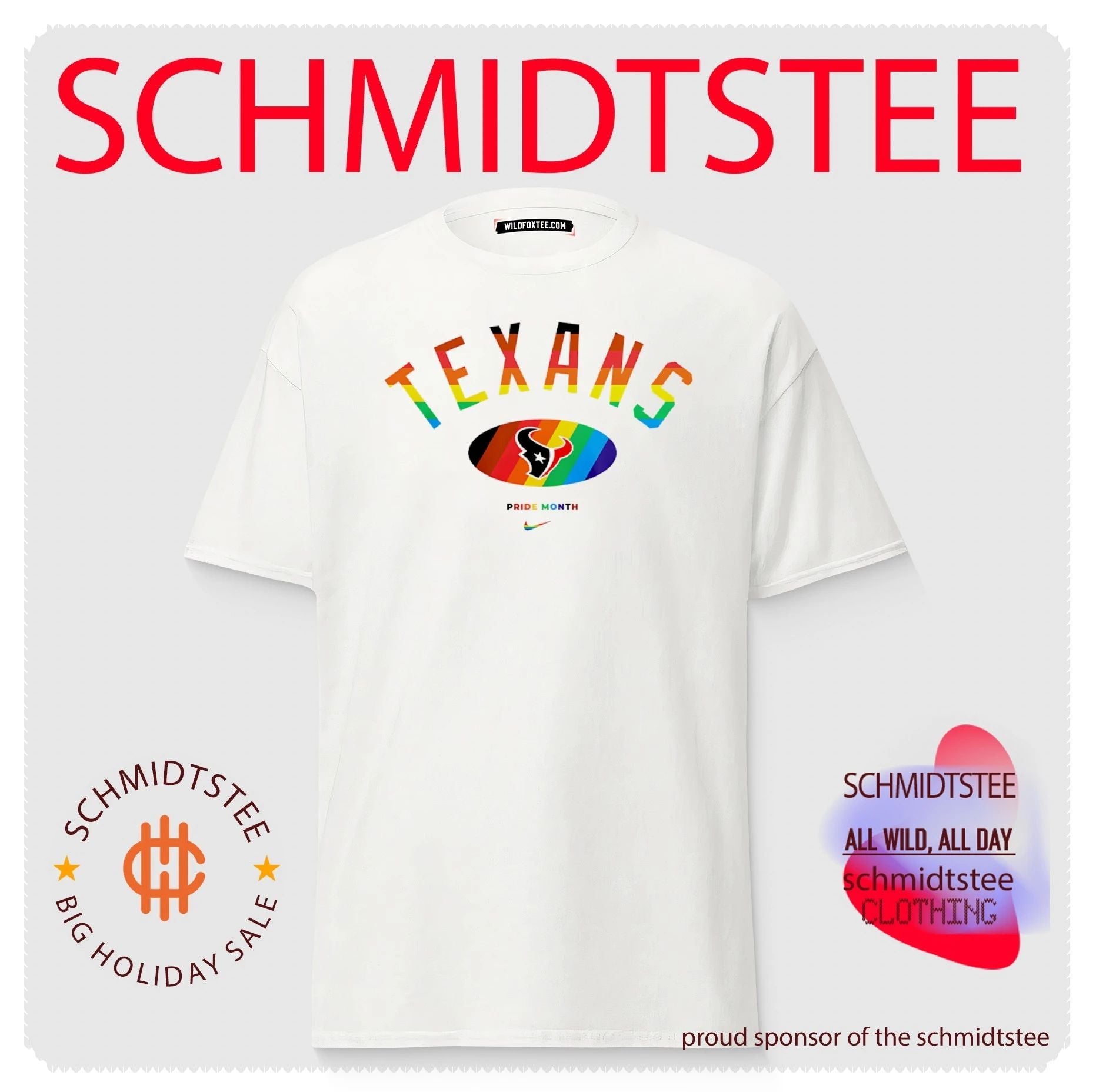 Houston Texans Pride Month Rainbow logo shirt